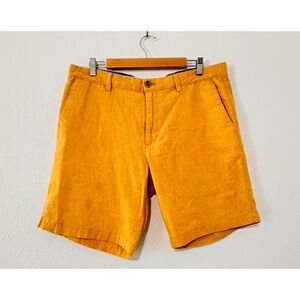 Banana Republic Mens Chambray 9in Cotton Yellow Short, 36